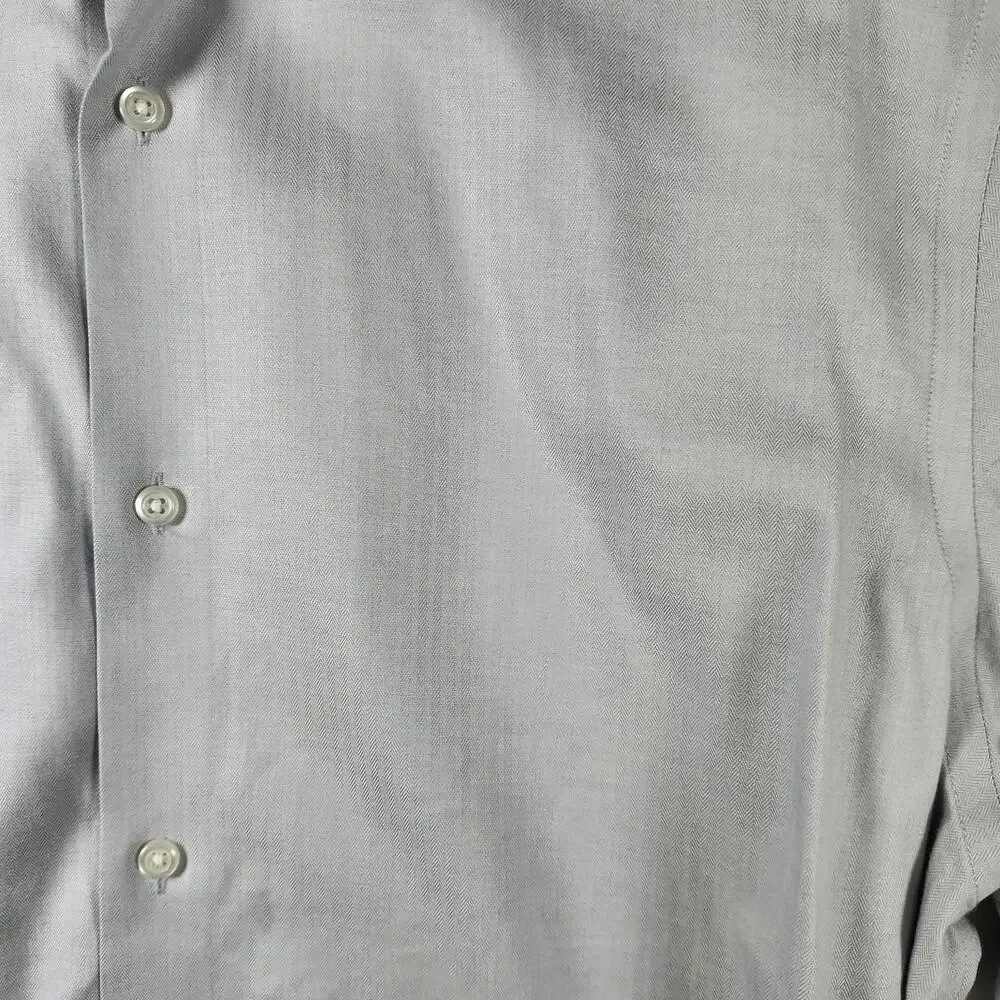 Banana Republic Standard Fit Long Sleeve‎ Button Up Shirt Gray Size XL Cotton